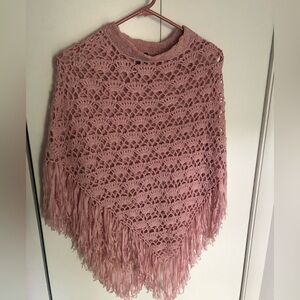 Cejon vintage crocheted poncho sweater